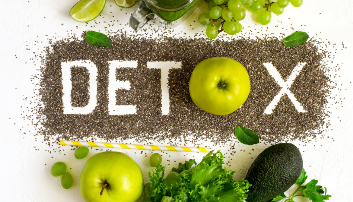 healthy foods and grains spell detox