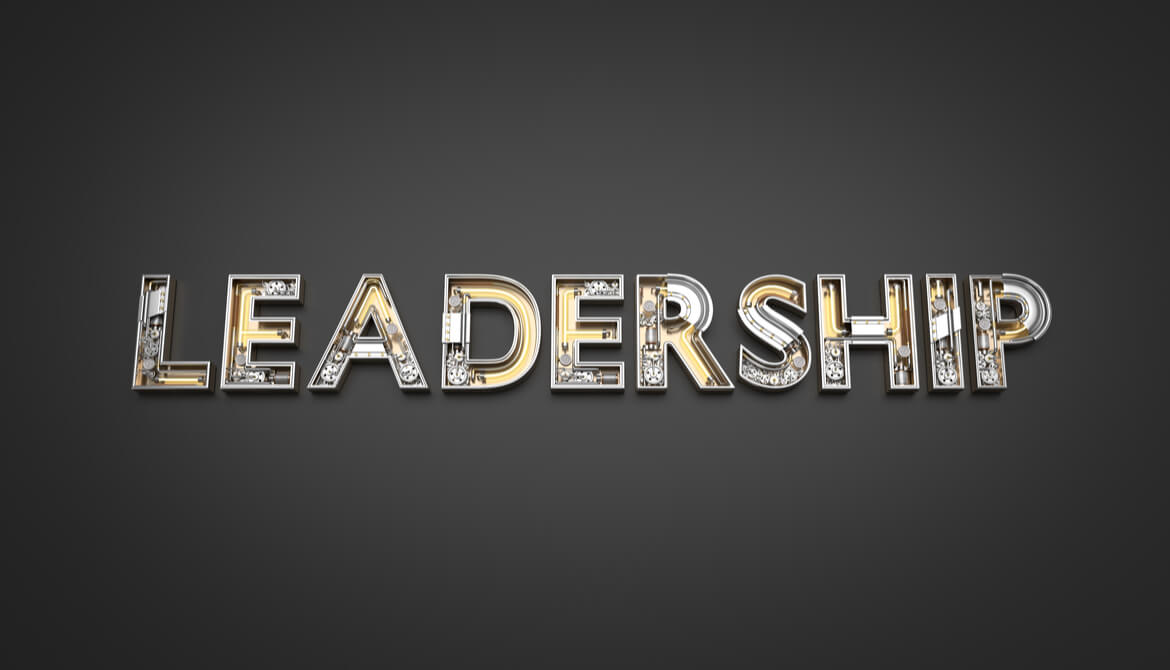 Leadership word made from Mechanical alphabet