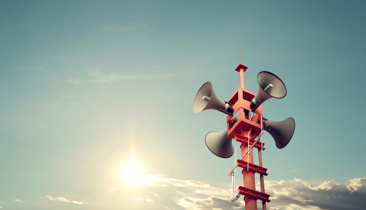 public emergency loudspeaker tower