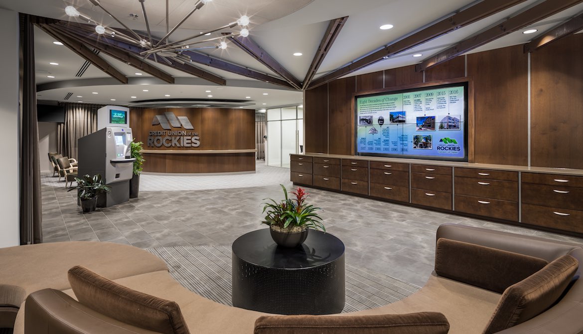Credit Union of the Rockies redesigned retail branch space