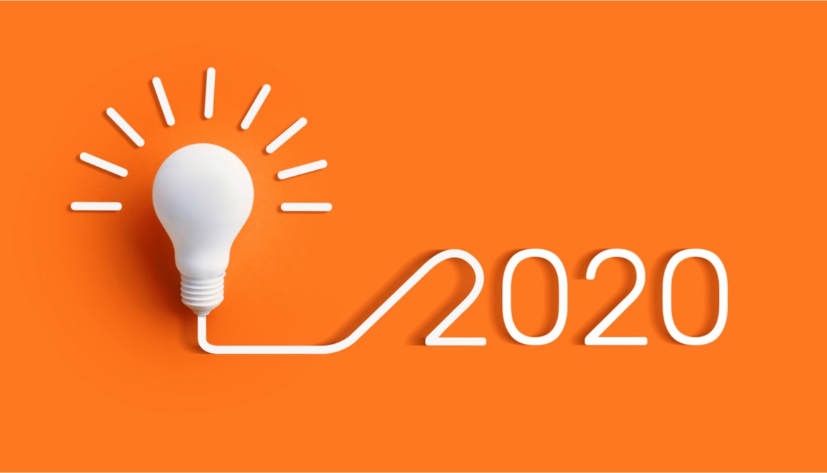 idea lightbulb connected to 2020