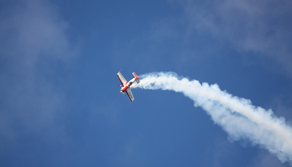 small plane in a tailspin