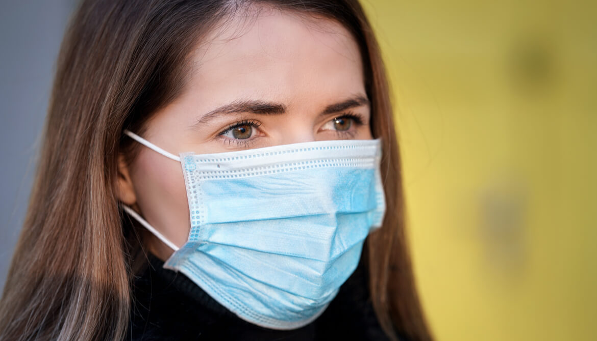 young woman wearing mask