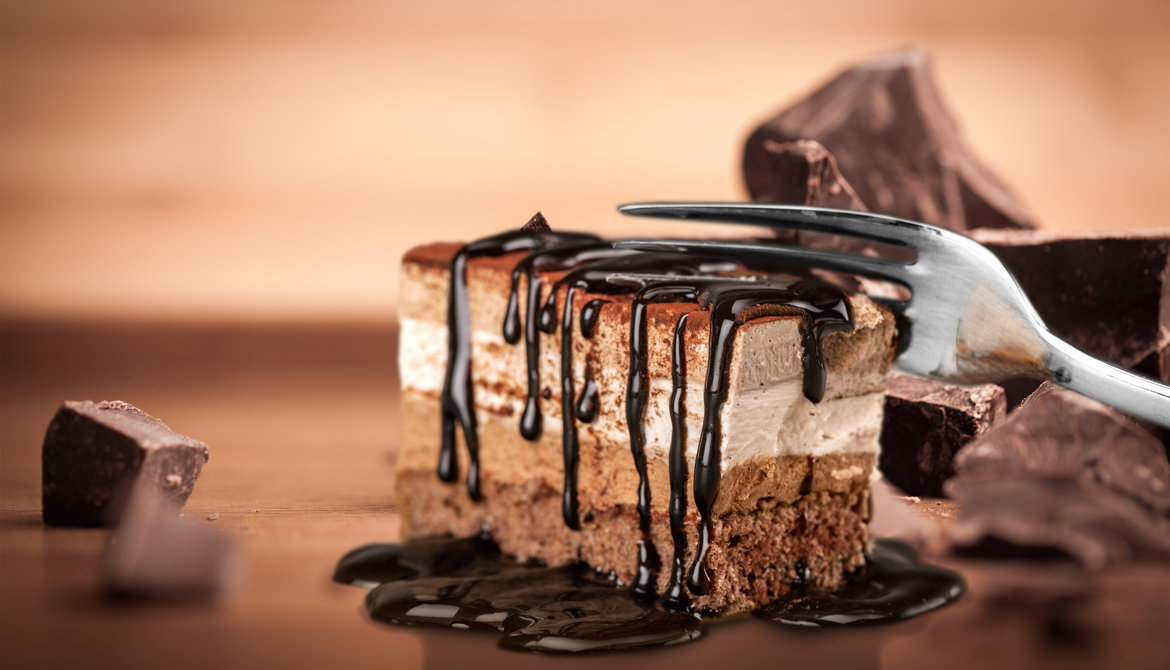 chocolate cake with fork