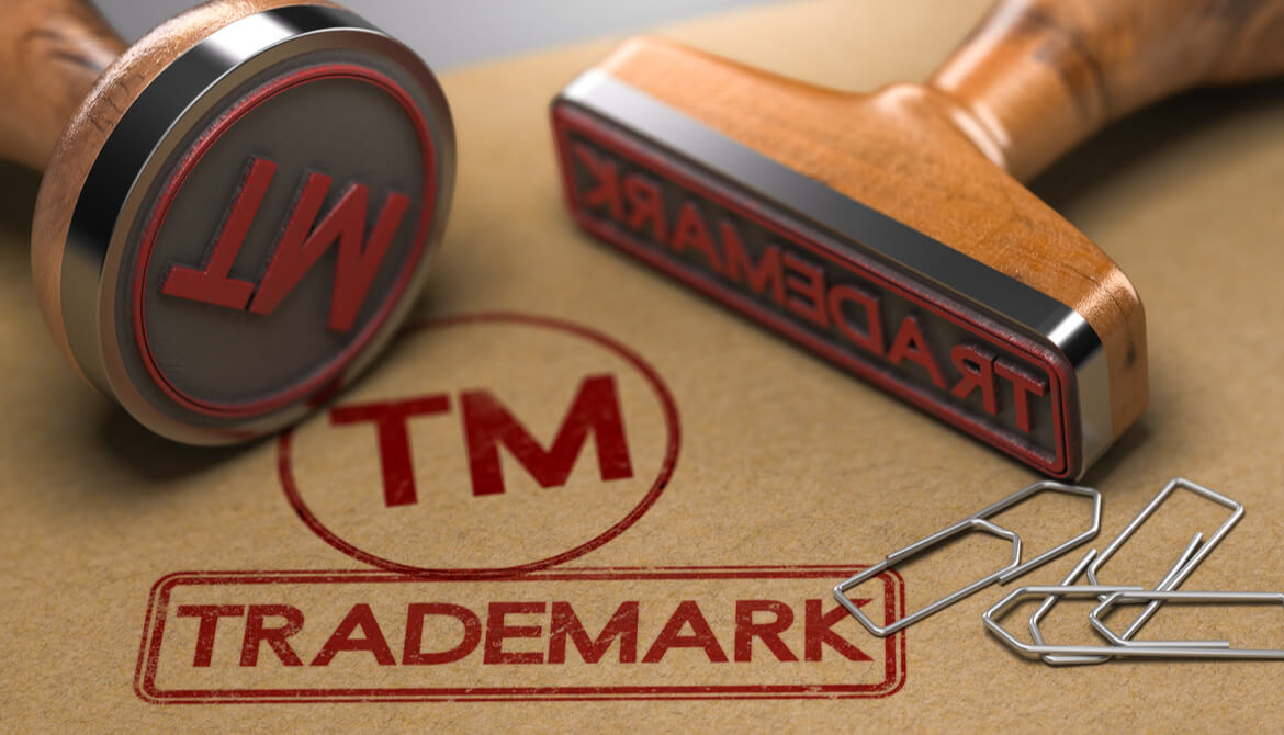 trademark stamps and red ink