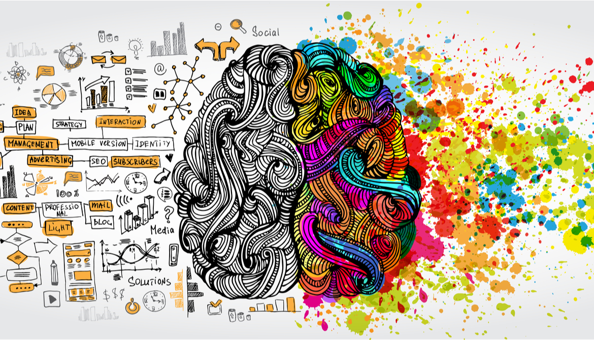 illustration of colorful creative brain