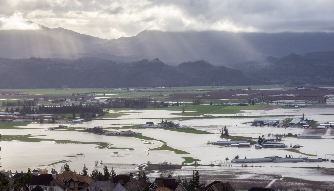 Farms flooded in British Columbia