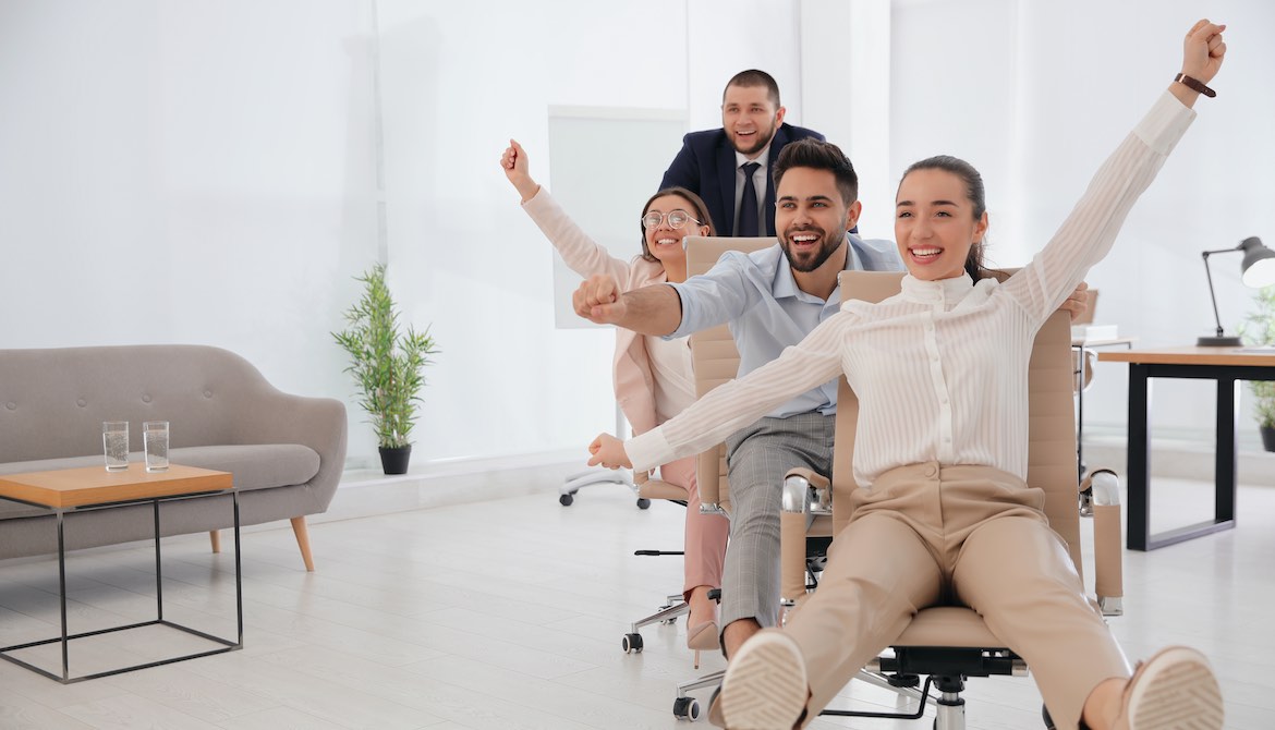 playful coworkers chairs