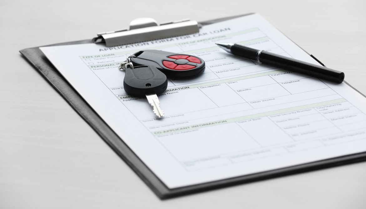 auto loan application with car keys