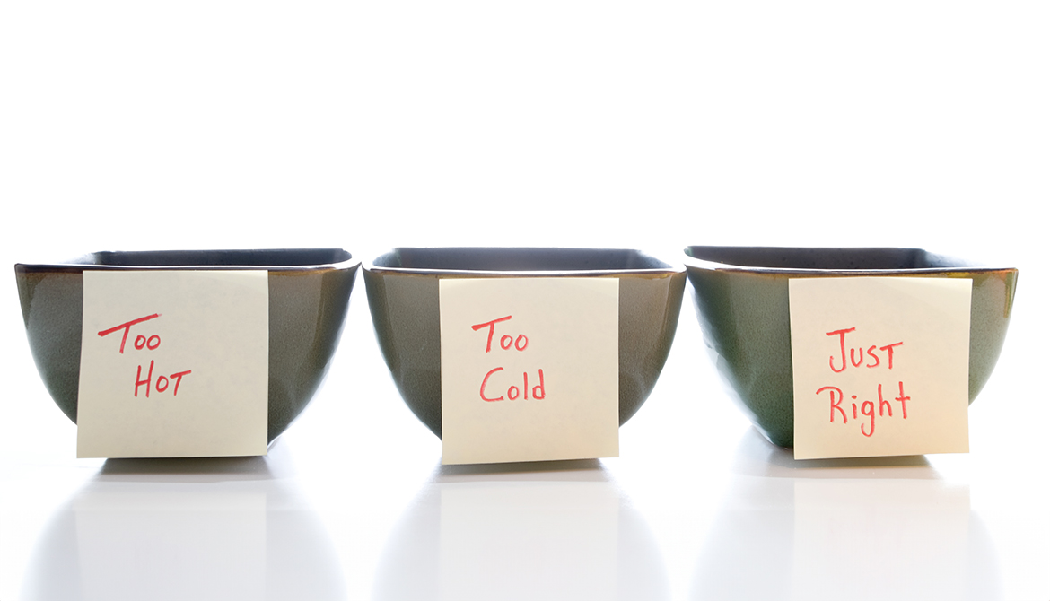 Goldilocks 3 porridge bowls 