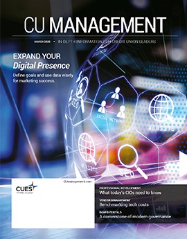 March 2020 cover of CU Management magazine