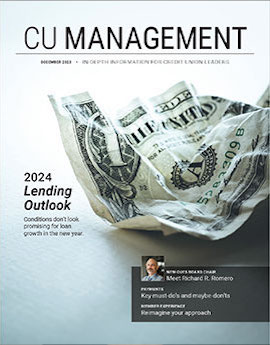 December 2023 cover of CU Management magazine