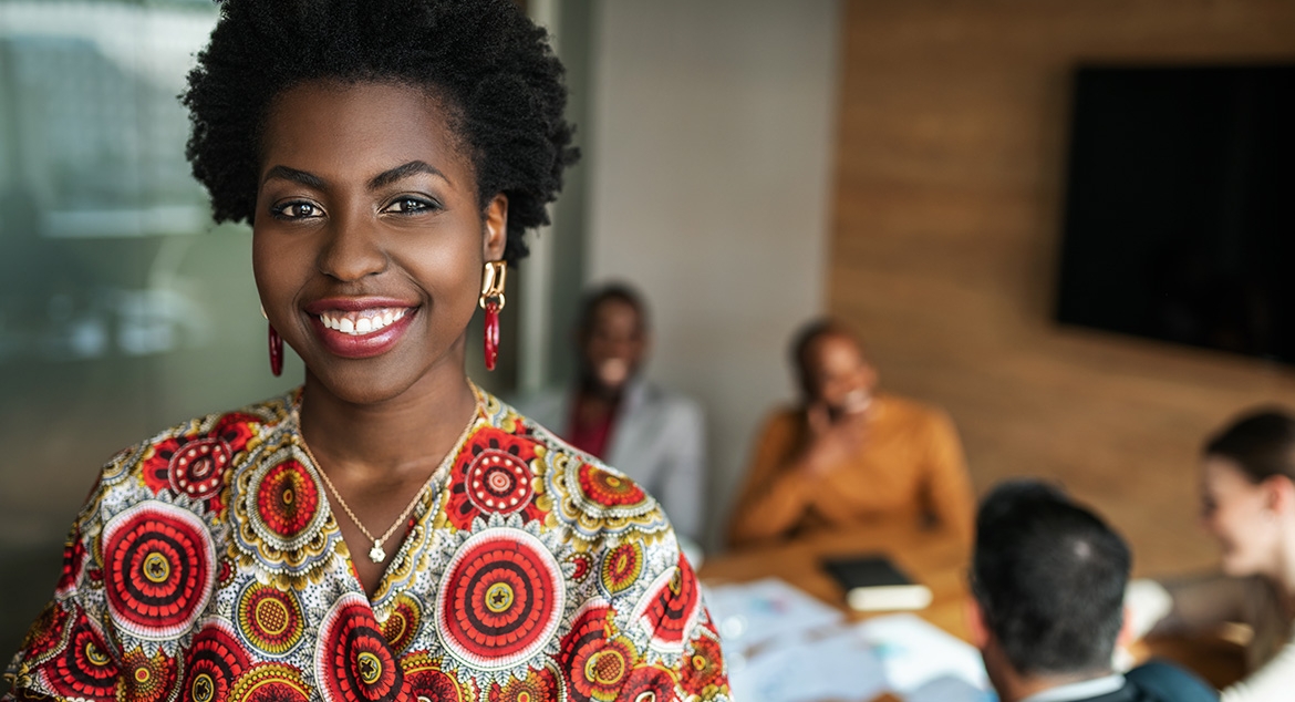 woman smiling