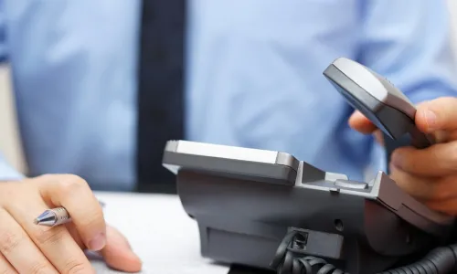 executive answering the phone