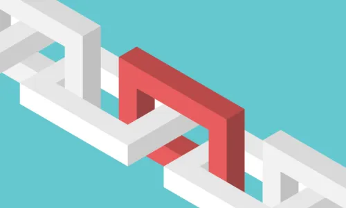 red link in a white link chain