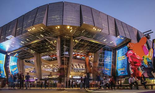 night photo of Golden 1 Center in Sacramento