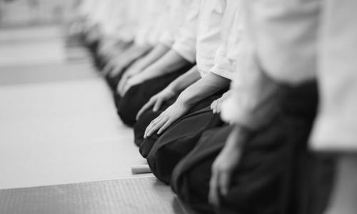 Traditional Japanese akaido sitting posture