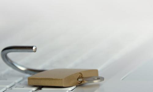 padlock on a computer keyboard