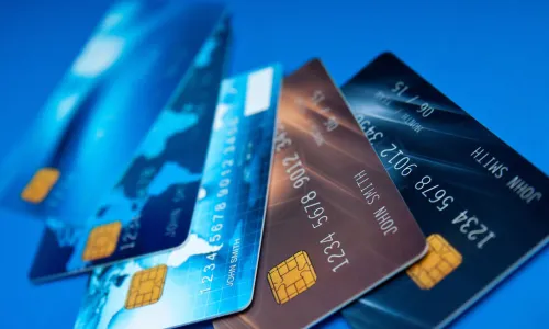 prepaid cards on a blue background 