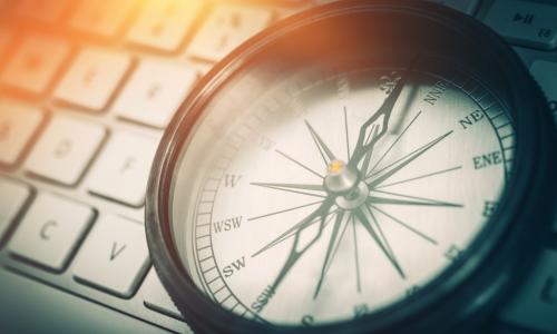 compass set on a keyboard