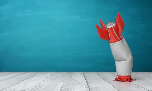 model rocket crashed into a table