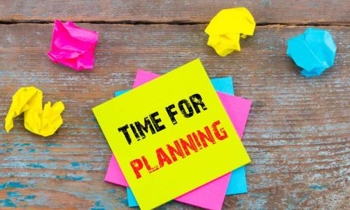 planning on sticky note