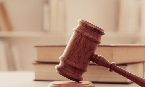 judge’s gavel on a wooden table