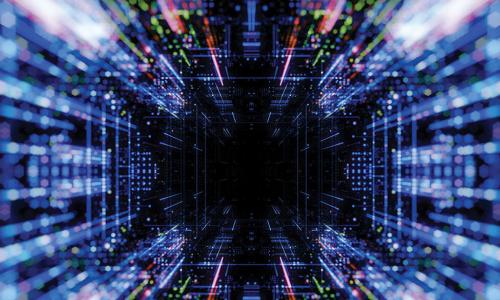 digital image of colorful burst of data