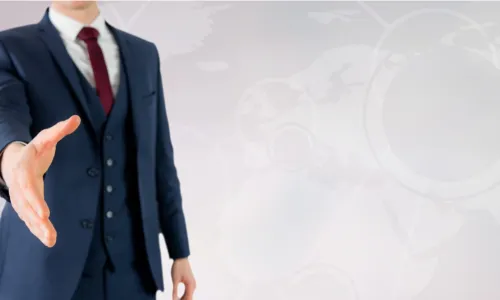 business man extending his hand