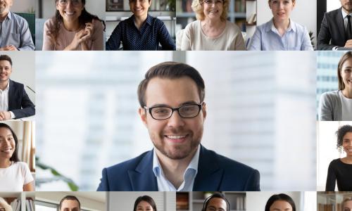 view of screen with diverse people