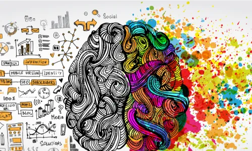 illustration of colorful creative brain
