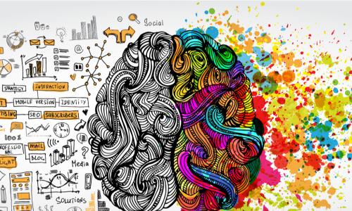 illustration of colorful creative brain