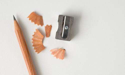 pencil with shavings from sharpening