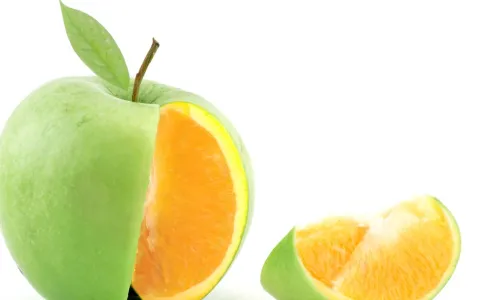 apple with an orange at its core