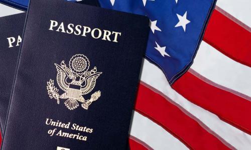 passport USA flag