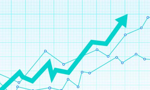 an abstract economic chart with an arrow