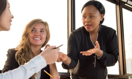 diverse women in a business meeting