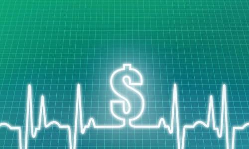 green electrocardiogram with dollar sign