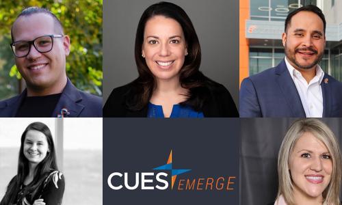 Daniel Marquez Angela Castañeda-Ball Alvaro Macias Jill Huls Lindsey Walker with CUES Emerge logo