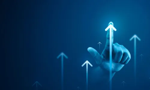 finger tech blue arrow