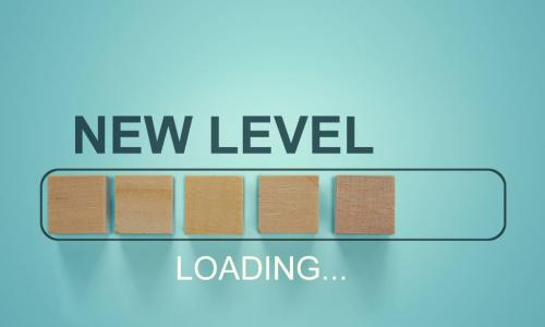 loading bar with blocks showing progress to the next level