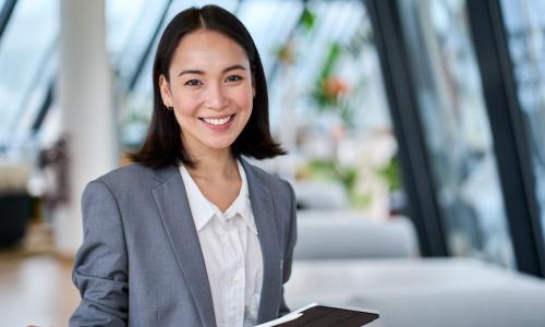 female executive with tablet