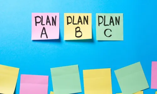 sticky notes plan a b c