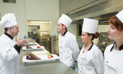 chefs kitchen dessert plates