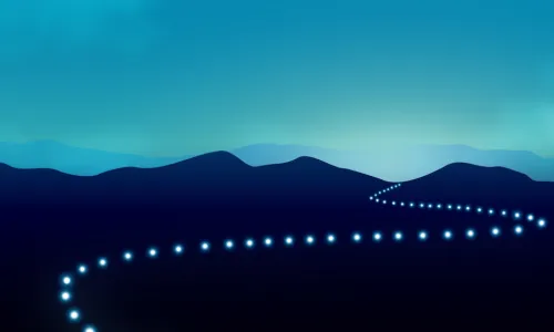 lights path mountain