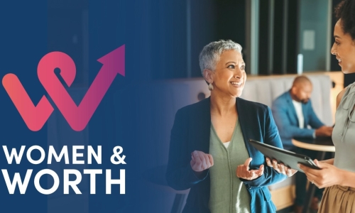 Women and worth logo with two women