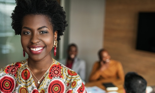 woman smiling