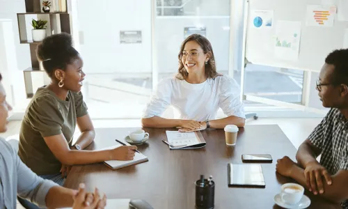 meeting being held around a table